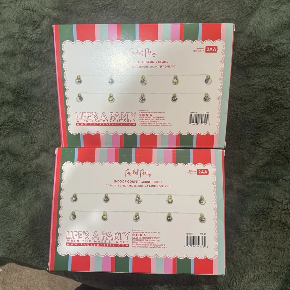 Packed Party Light It Up Indoor Decorative String Lights Confetti Batt‎ 2 Sets